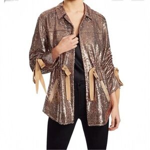 New! Cinq à Sept Mathieu Sequin Anorak Jacket